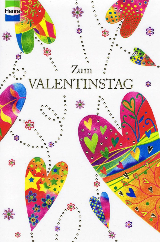 Zum Valentinstag – Karte mit Gold- und Reliefprägung – Kartenwichtel.de