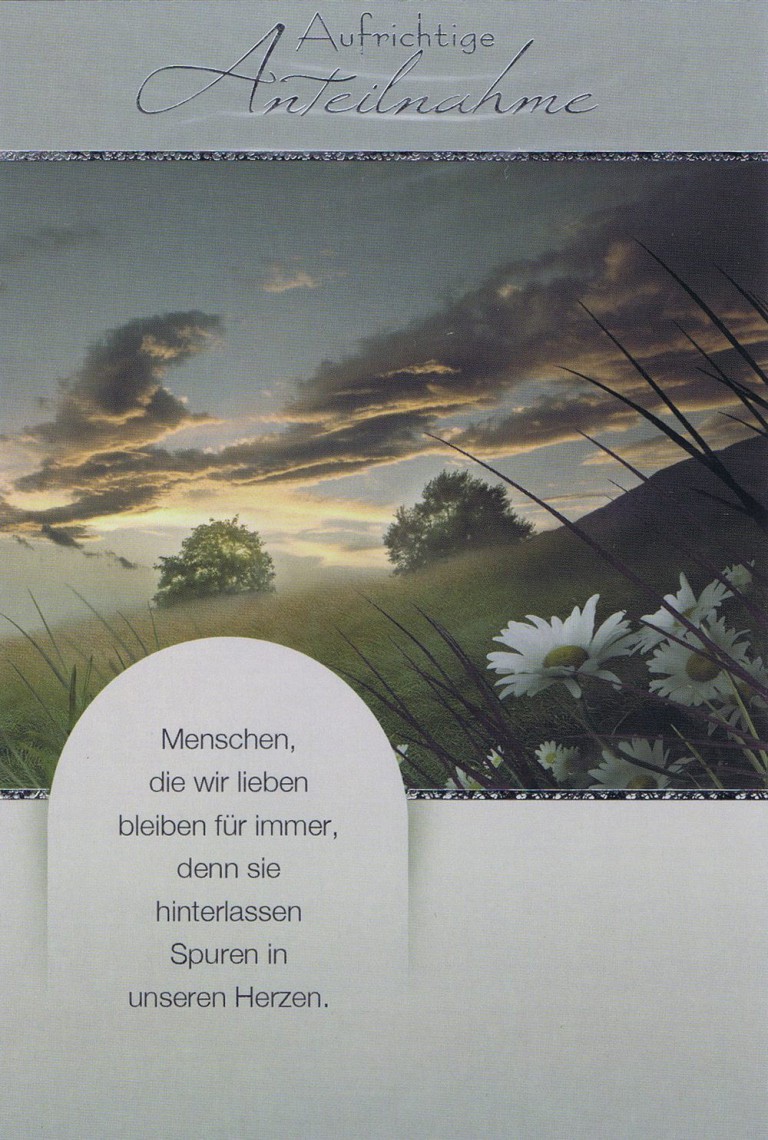 45+ Spruch fuer die silberhochzeit , Beileidskarte Landschaftsmotiv mit Kondolenzspruch Kartenwichtel.de